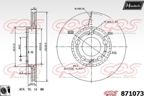 Maxtech 871059 - Тормозной диск autosila-amz.com