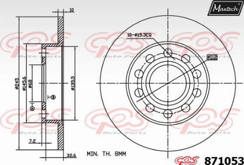 Maxtech 871053.0000 - Тормозной диск autosila-amz.com