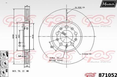 Maxtech 871052.6980 - Тормозной диск autosila-amz.com