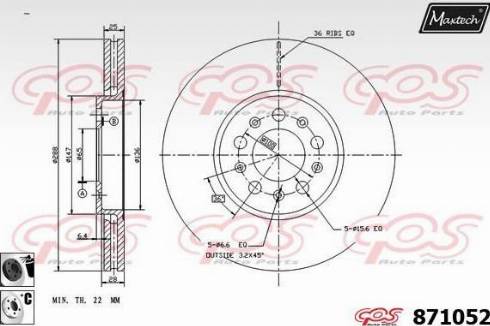 Maxtech 871052.6060 - Тормозной диск autosila-amz.com