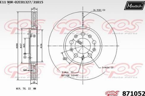 Maxtech 871052.0000 - Тормозной диск autosila-amz.com