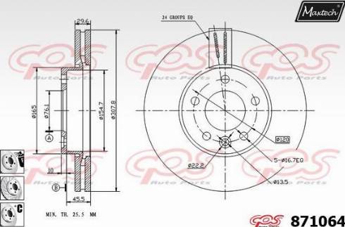 Maxtech 871064.6880 - Тормозной диск autosila-amz.com