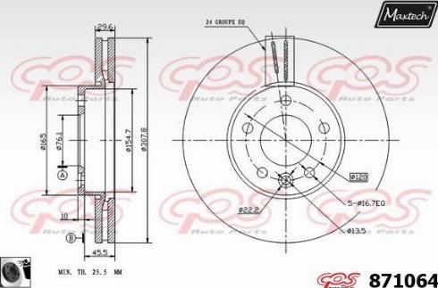 Maxtech 871064.0060 - Тормозной диск autosila-amz.com