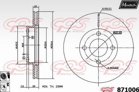 Maxtech 871006.6060 - Тормозной диск autosila-amz.com