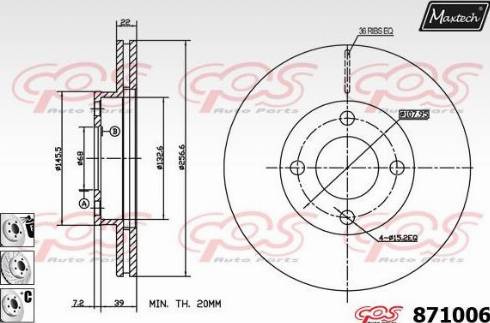 Maxtech 871006.6880 - Тормозной диск autosila-amz.com