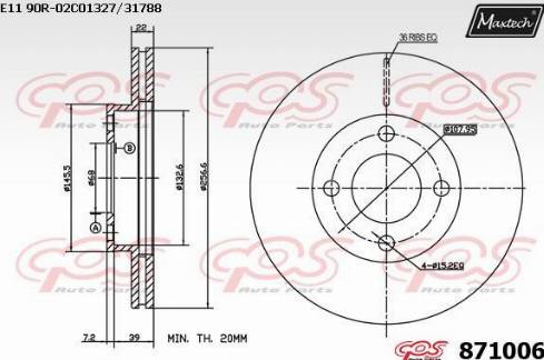 Maxtech 871006.0000 - Тормозной диск autosila-amz.com