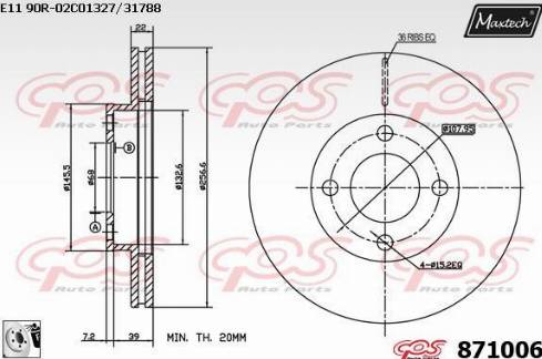 Maxtech 871006.0080 - Тормозной диск autosila-amz.com