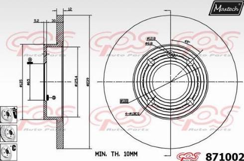 Maxtech 871002.6880 - Тормозной диск autosila-amz.com