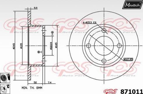 Maxtech 871011.6060 - Тормозной диск autosila-amz.com