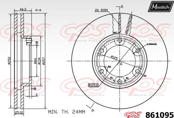 Maxtech 871085 - Тормозной диск autosila-amz.com