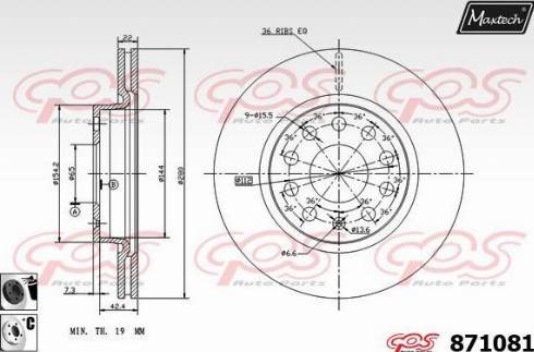 Maxtech 871081.6060 - Тормозной диск autosila-amz.com