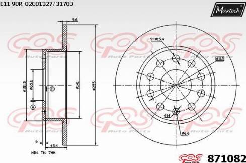 Maxtech 871082.0000 - Тормозной диск autosila-amz.com