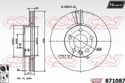 Maxtech 871087.6060 - Тормозной диск autosila-amz.com