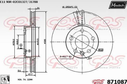 Maxtech 871087.0080 - Тормозной диск autosila-amz.com