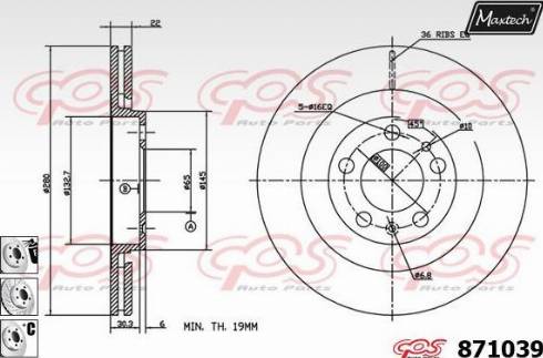 Maxtech 871039.6880 - Тормозной диск autosila-amz.com