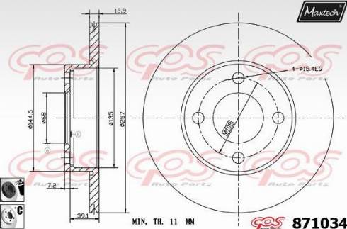 Maxtech 871034.6060 - Тормозной диск autosila-amz.com