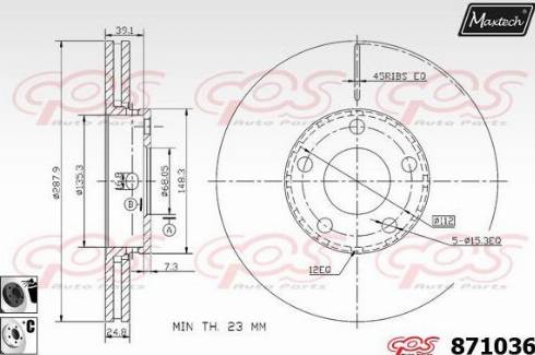 Maxtech 871036.6060 - Тормозной диск autosila-amz.com