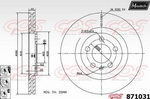 Maxtech 871031.6980 - Тормозной диск autosila-amz.com