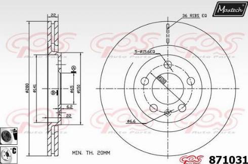 Maxtech 871031.6060 - Тормозной диск autosila-amz.com