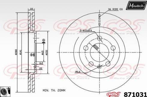 Maxtech 871031.0060 - Тормозной диск autosila-amz.com