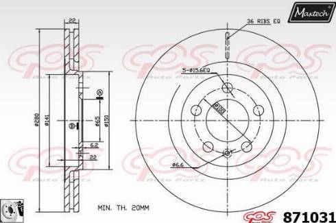 Maxtech 871031.0080 - Тормозной диск autosila-amz.com