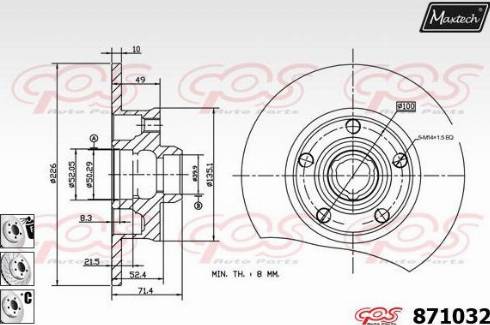 Maxtech 871032.6880 - Тормозной диск autosila-amz.com