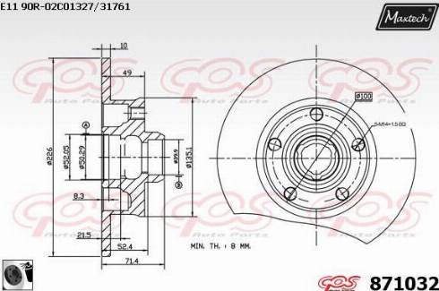 Maxtech 871032.0060 - Тормозной диск autosila-amz.com