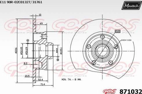 Maxtech 871032.0000 - Тормозной диск autosila-amz.com