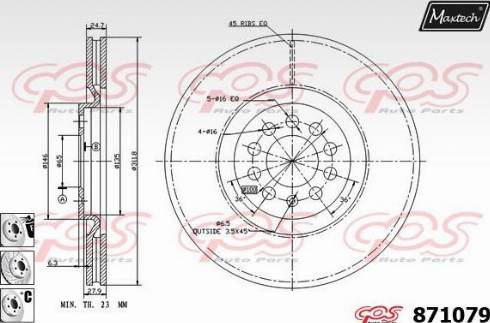 Maxtech 871079.6880 - Тормозной диск autosila-amz.com