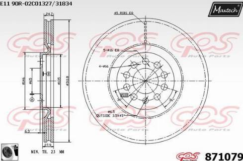 Maxtech 871079.0060 - Тормозной диск autosila-amz.com