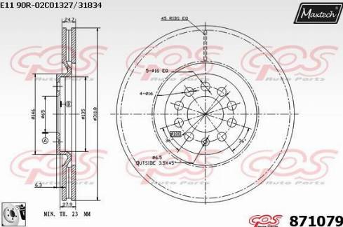 Maxtech 871079.0080 - Тормозной диск autosila-amz.com