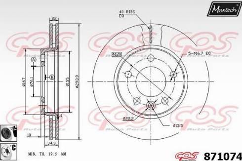 Maxtech 871074.6060 - Тормозной диск autosila-amz.com