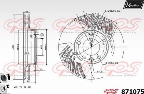 Maxtech 871075.6060 - Тормозной диск autosila-amz.com