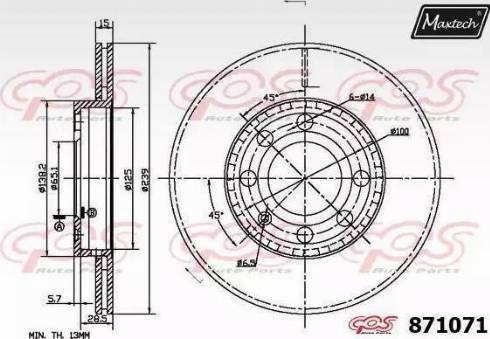 Maxtech 871071.6060 - Тормозной диск autosila-amz.com