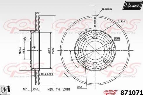 Maxtech 871071.0080 - Тормозной диск autosila-amz.com