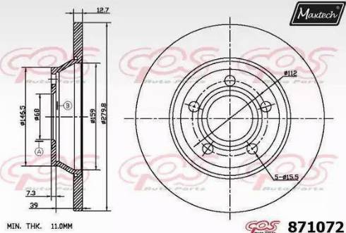 Maxtech 871072.6880 - Тормозной диск autosila-amz.com