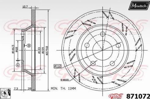 Maxtech 871072.0080 - Тормозной диск autosila-amz.com