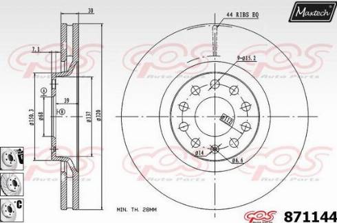 Maxtech 871144.6980 - Тормозной диск autosila-amz.com