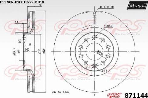 Maxtech 871144.0000 - Тормозной диск autosila-amz.com