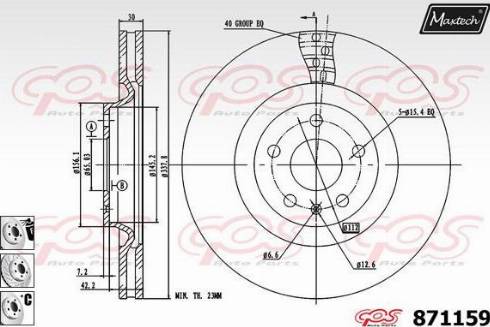 Maxtech 871159.6980 - Тормозной диск autosila-amz.com