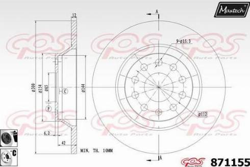 Maxtech 871155.6060 - Тормозной диск autosila-amz.com