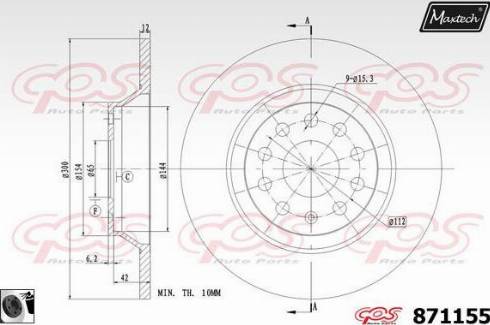 Maxtech 871155.0060 - Тормозной диск autosila-amz.com