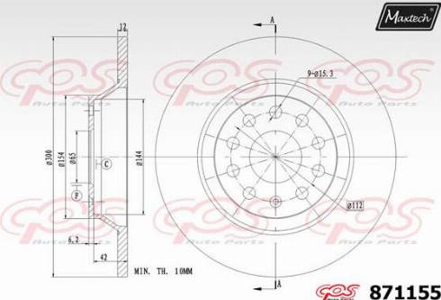 Maxtech 871155.0000 - Тормозной диск autosila-amz.com