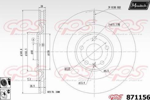 Maxtech 871156.6060 - Тормозной диск autosila-amz.com