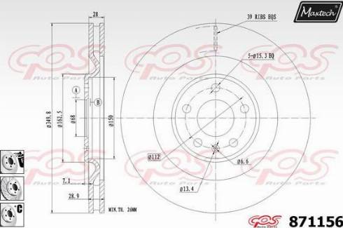 Maxtech 871156.6880 - Тормозной диск autosila-amz.com