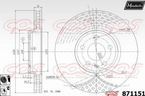 Maxtech 871151.6060 - Тормозной диск autosila-amz.com