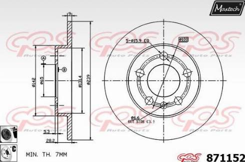 Maxtech 871152.6060 - Тормозной диск autosila-amz.com