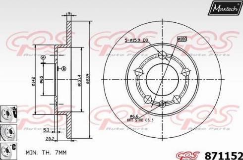 Maxtech 871152.6980 - Тормозной диск autosila-amz.com