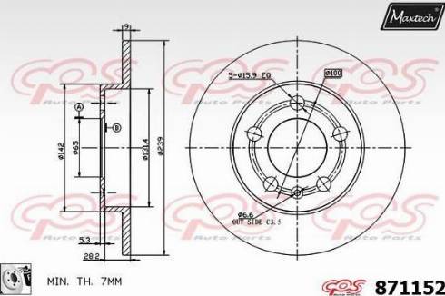 Maxtech 871152.0080 - Тормозной диск autosila-amz.com