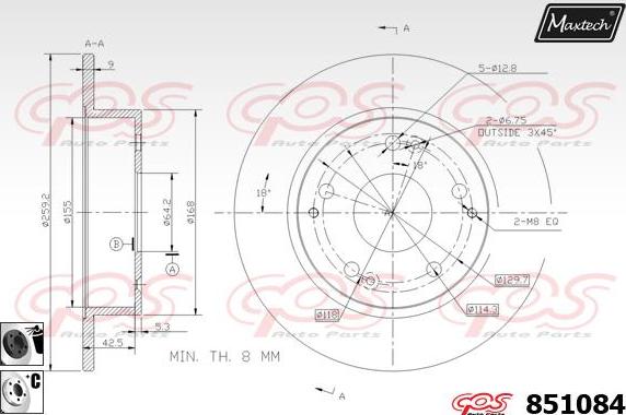 Maxtech 871157 - Тормозной диск autosila-amz.com